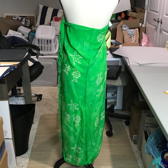 Women's ALII of Hawaii Green Sarong, NWT, OS - Picture 3 of 4